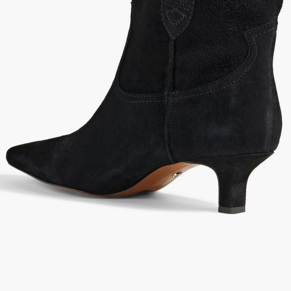 New in Box Sam Edelman Taryn Black Suede Boots - Picture 3 of 7